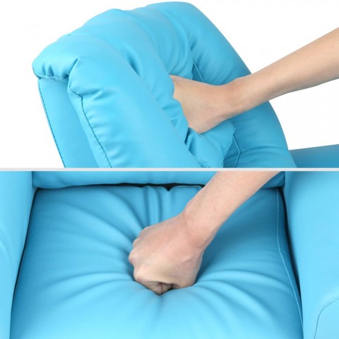 Keezi Kids Padded PU Leather Recliner Chair - Blue Keezi Kids Padded PU Leather Recliner Chair - Blue