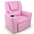 Keezi Kids Padded PU Leather Recliner Chair - Pink