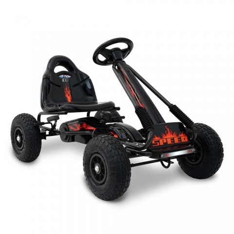 Rigo Kids Pedal Powered Racing Go Kart Black