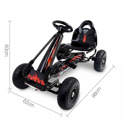 Rigo Kids Pedal Powered Racing Go Kart Black
