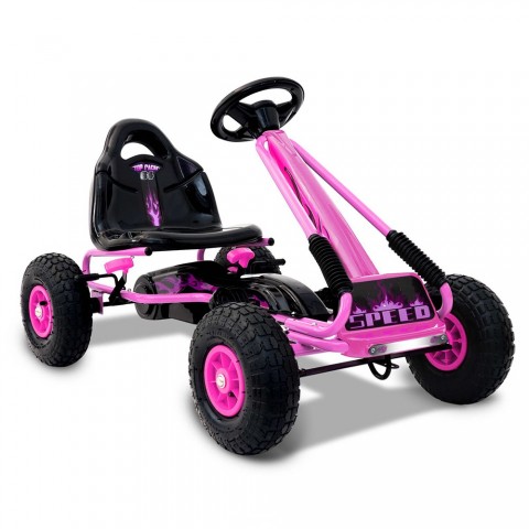 Kids Pedal Powered Racing Go Kart Pink