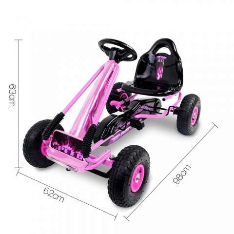 Rigo Kids Pedal Powered Racing Go Kart Pink
