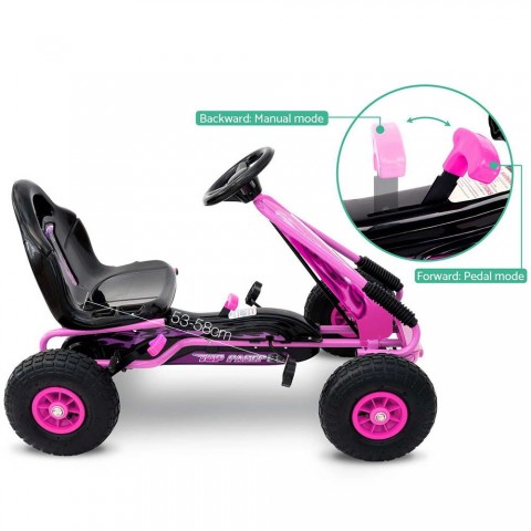 Rigo Kids Pedal Powered Racing Go Kart Pink