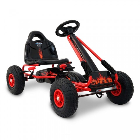 Kids Pedal Powered Racing Go Kart Red
