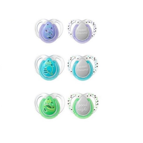 Tommee Tippee Closer To Nature Night Soother 2 Pk 0-6 months Tommee Tippee Closer To Nature Night Soother 2 Pk 0-6 months