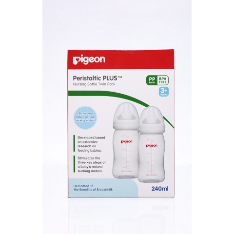 Pigeon Twin Pack - Peristaltic Plus Bottle 240mL PP