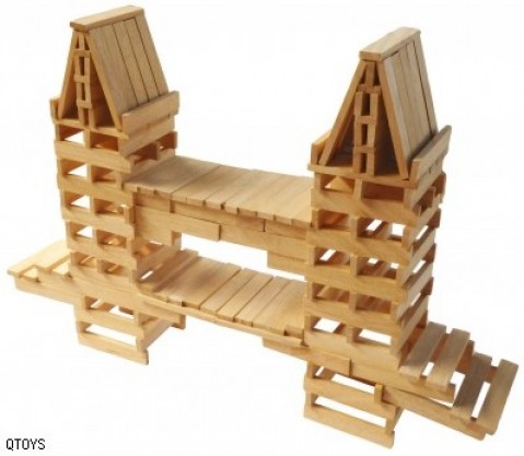 Qtoys Natural Wooden Planks 200 Pcs