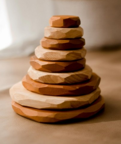 Qtoys Two Tone Wooden Stacking stones